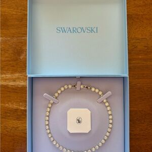 Swarovski Tennis Necklace Round Cut White Rhodium Plated